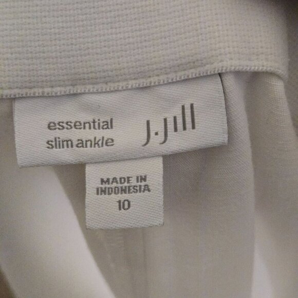 J. Jill White Pull On Essential Slim Ankle Pants Size 10 - Picture 7 of 8